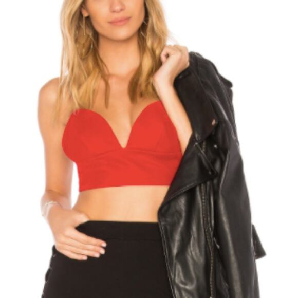 Revolve by the way. Marla Red Velvet Crop Top - Picture 1 of 6